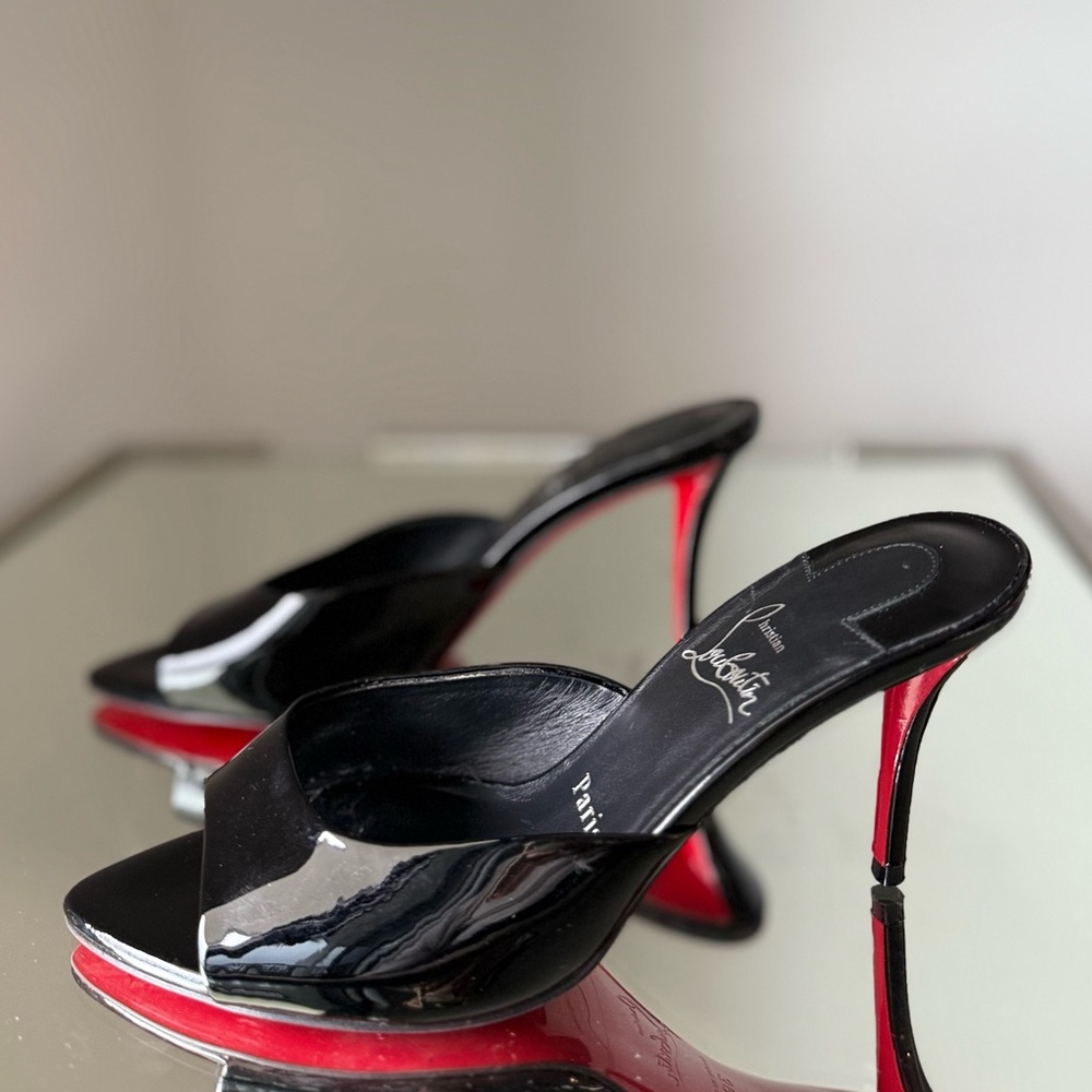 Worn once Christian Louboutin Miss Z Mule 80 mm Patent calf leather Black $995 - Picture 12 of 12